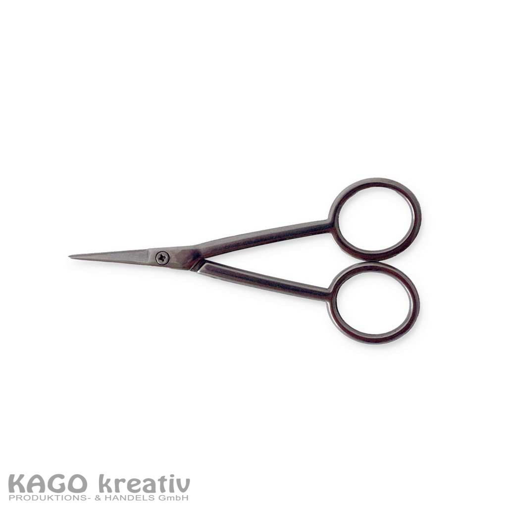 Silhouetten-Schere, beidseitiger Schliff, rostfrei aus Edlestahl, 10,5cm lang, Klinge 2,5cm
