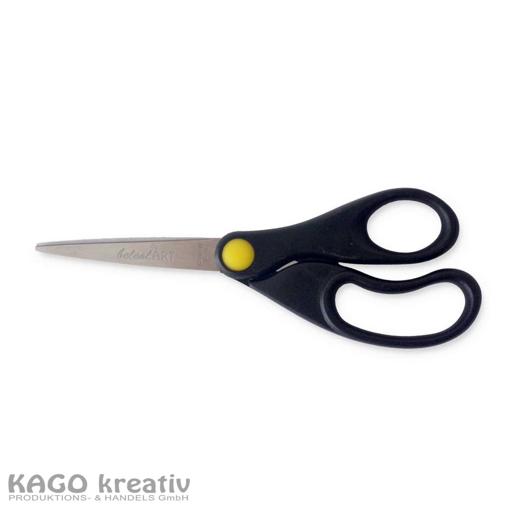 Kinderbastelschere 14cm Spitz + cm-Skala beidseitiger Schliff, Klinge 5cm