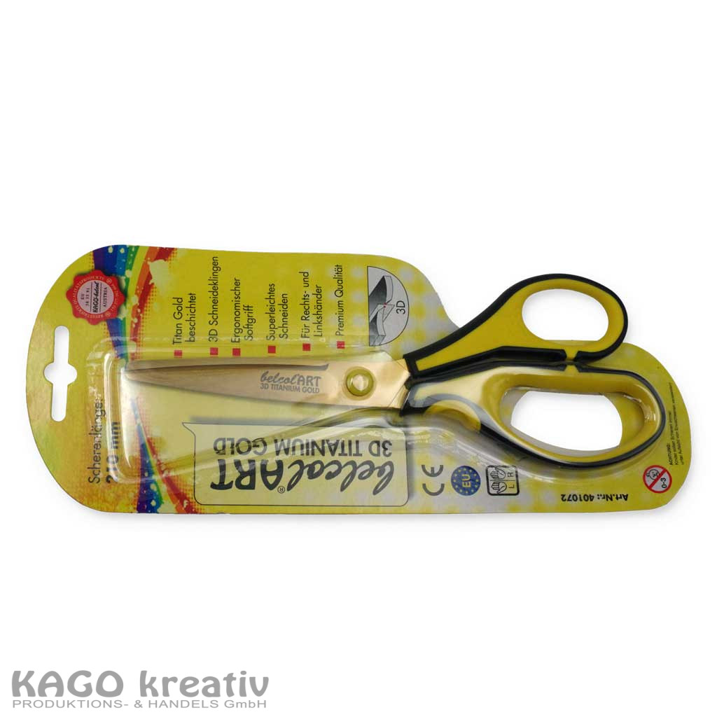 belcolART 3D TITANIUM Schere GOLD Scherenlänge 210mm, Schnittlänge 75mm