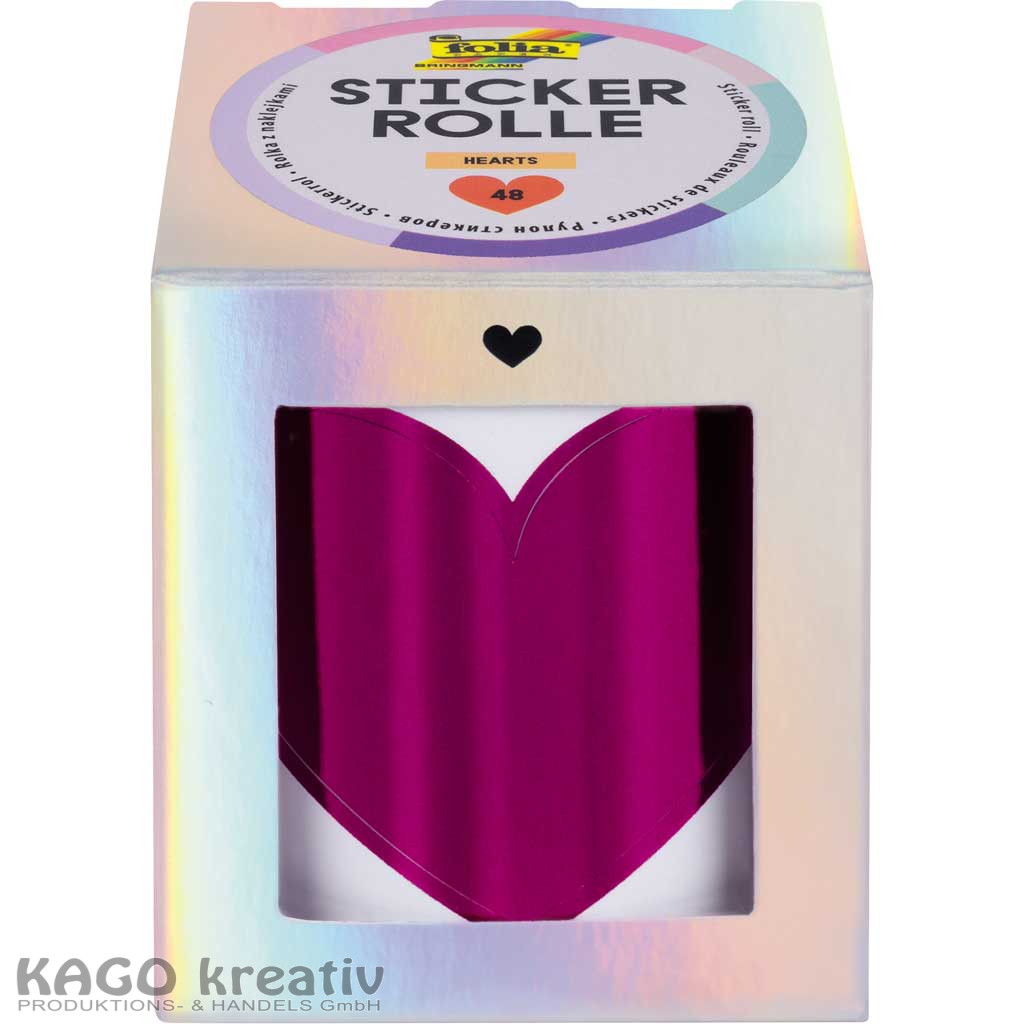 Stickerrolle HEARTS, 3m, 48 Teile