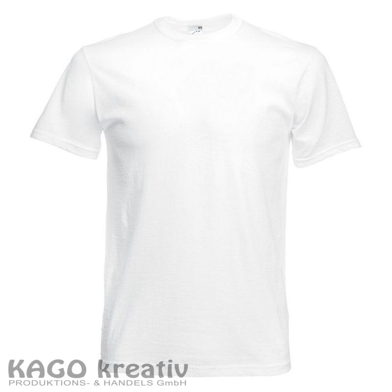 T-Shirt, weiß, Größe: 128 Fruit of the Loom Kids