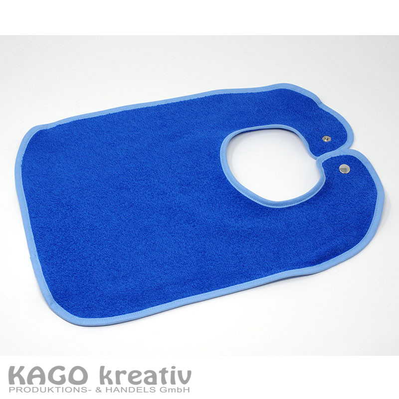 Lätzchen 30x35cm royalblau mit Druckknopf 100% Baumwolle, Made in Germany