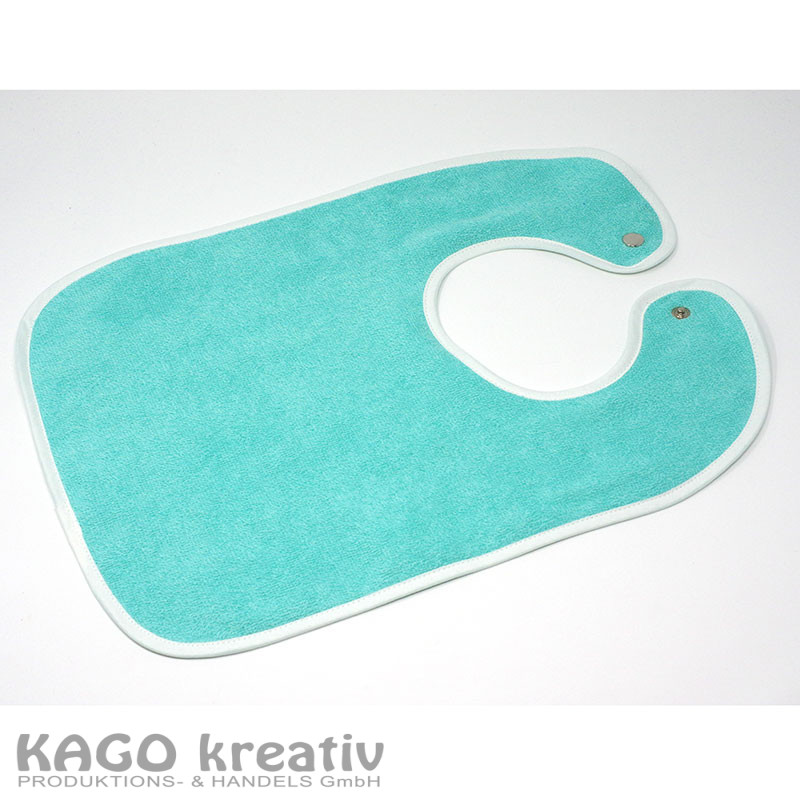 Lätzchen 30x35cm aquagrün mit Druckknopf 100% Baumwolle, Made in Germany