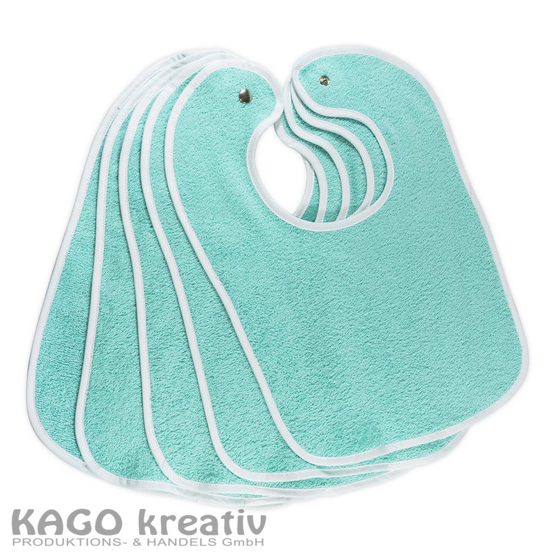 Lätzchen 30x50cm aquagrün mit Druckknopf 100% Baumwolle, Made in Germany