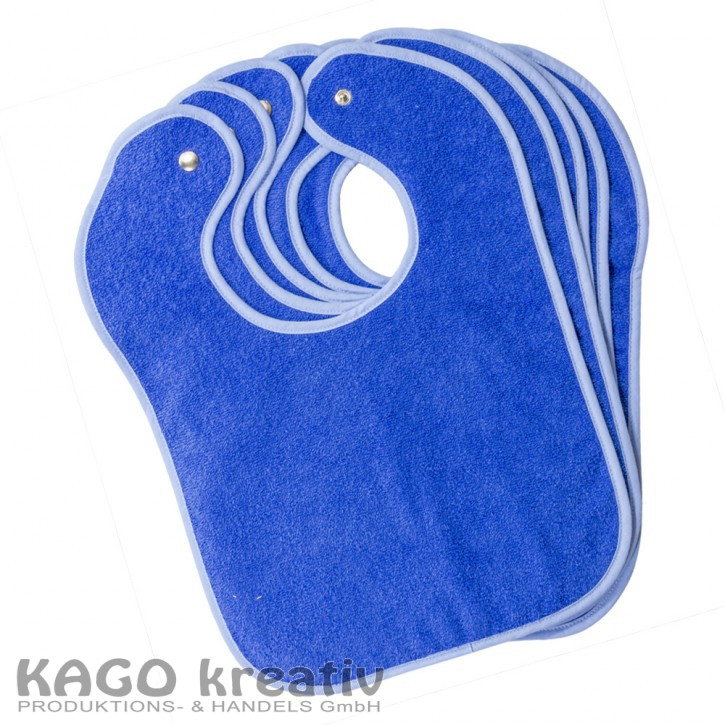 Lätzchen 30x50cm royalblau mit Druckknopf 100% Baumwolle, Made in Germany