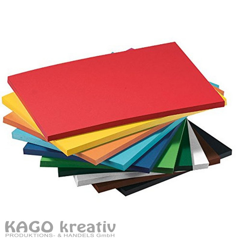 Tonkarton 220g/m², DIN A4, 100 Blatt farbig sortiert