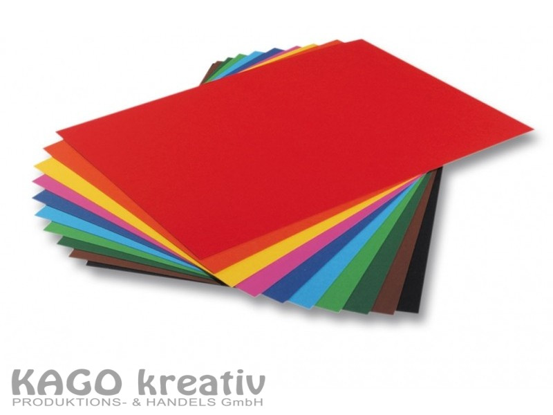 Tonkarton 220g/m² 50x70cm genarbt 10 Bogen Einzelfarben