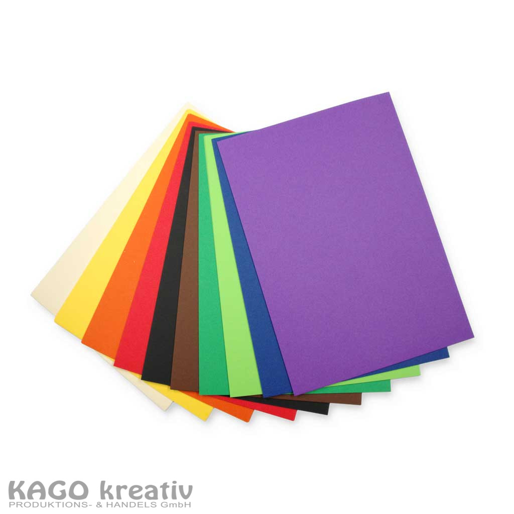 Tonpapier 130g/m², DIN A4 100 Blatt, farbig sortiert
