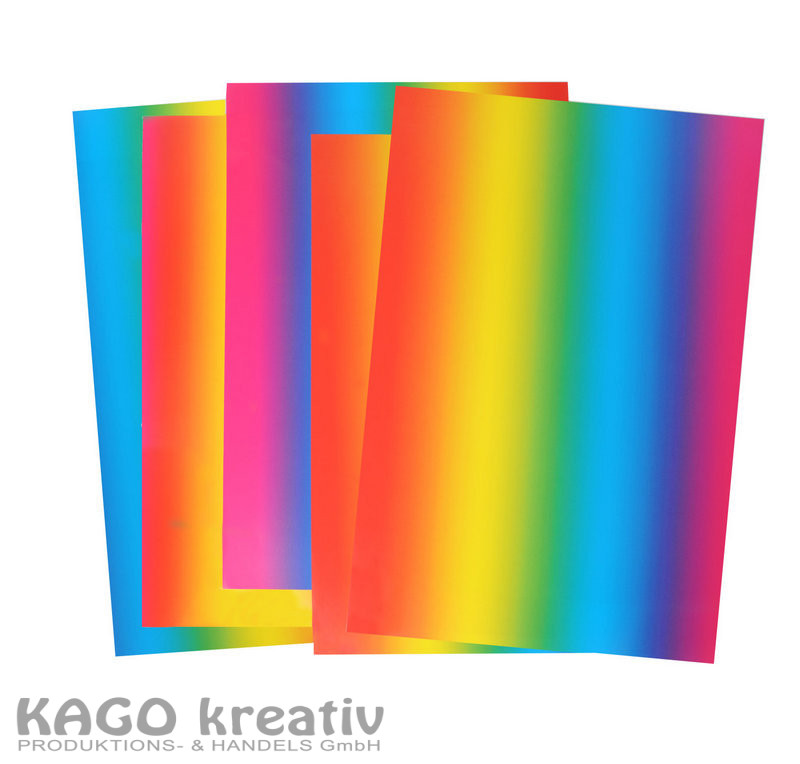 Regenbogenpapier 100g/m², einseitig 49x69cm, 50 Bogen, glänzend, sortiert