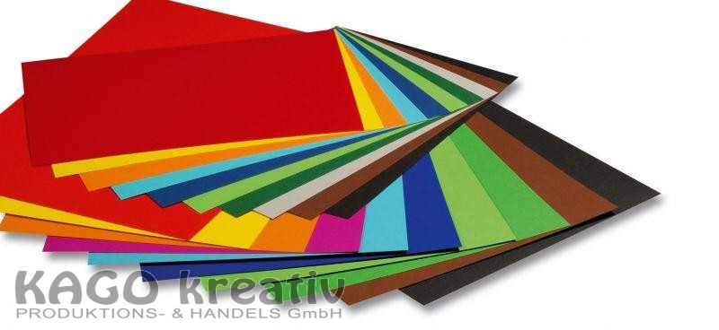 Tonpapier 130g/m², 35x50cm, 20 Bogen farbig sortiert