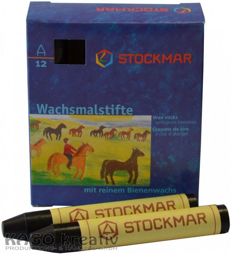 Stockmar Wachsmalstifte 12 Stück,  Einzelfarben in der Faltschachtel