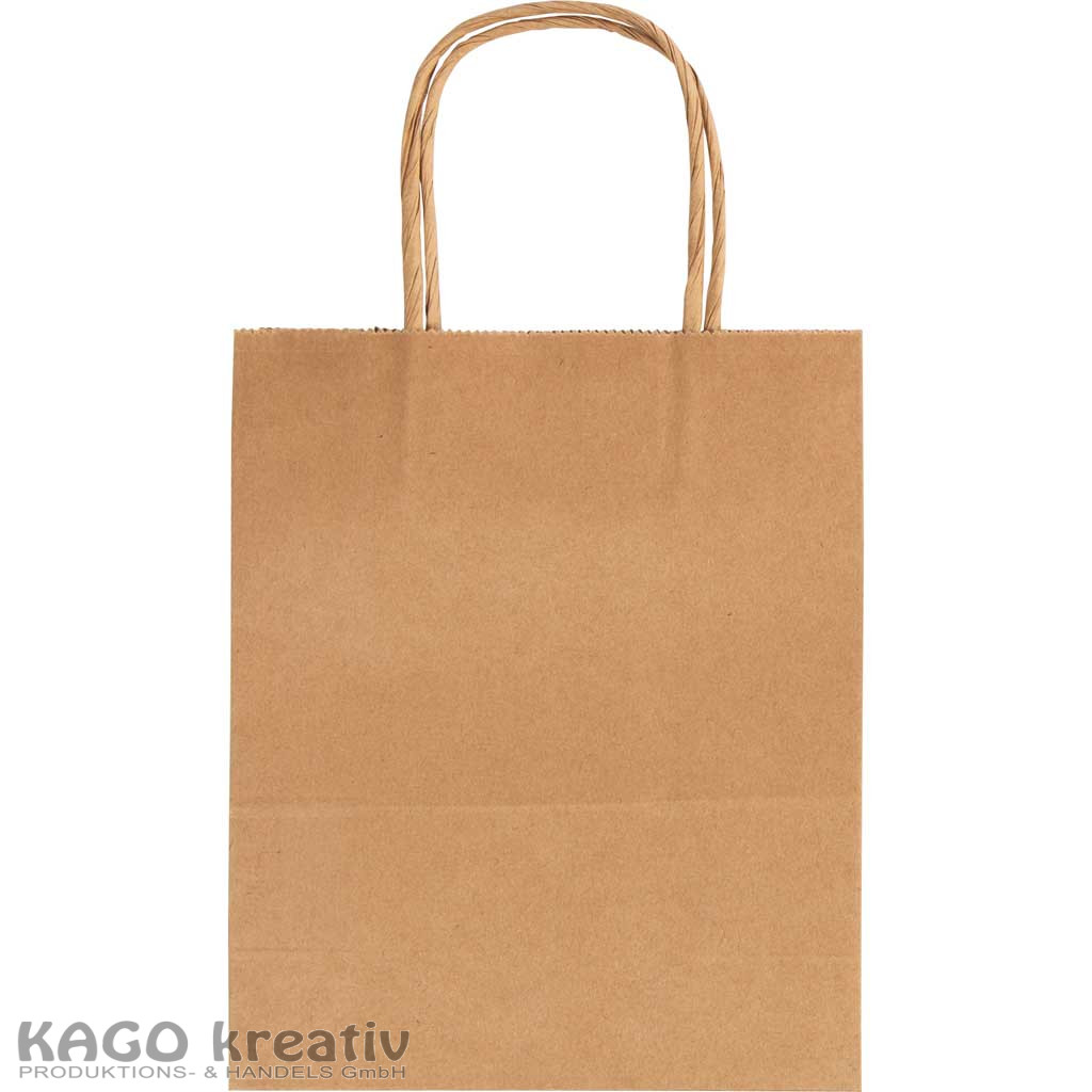 Papiertüten aus 125g/m² Kraftpapier 20 Stück, 18x8x21cm, natur