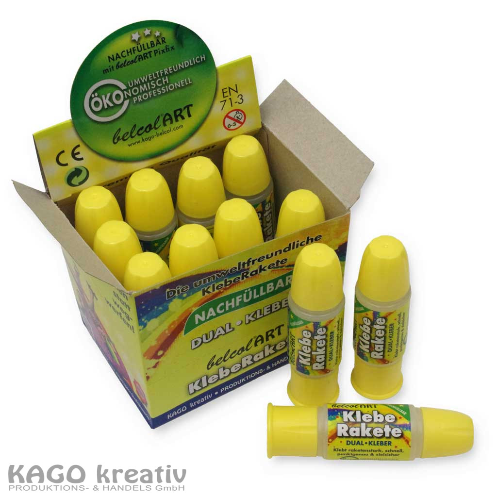 belcolART KlebeRakete 30ml 12 Stk. nachfüllbar mit PixFix