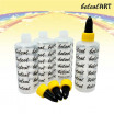 belcolART 10 x 100ml Leerfläschchen mit Verschlusskappe gelb/schwarz