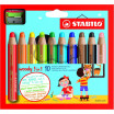 STABILO woody 10 Stifte sortiert mit Spitzer