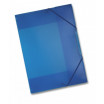 10 x Sammelmappe aus Kunststoff, DIN A3 mit Gummiband, blau transparent