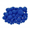 Pompons für Dekorationen 7, 10, 15, 20, 25 mm, 75 Stk., blau