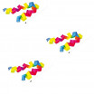 Regenbogenschwungband 3er Set Taftband am Kunststoffstab Maße: Band 200cm lang, 4cm breit
