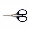 Silhouettenschere 10,5cm, beidseitiger Schliff, 3cm Klinge mit schwarzem Griff aus Kunststoff